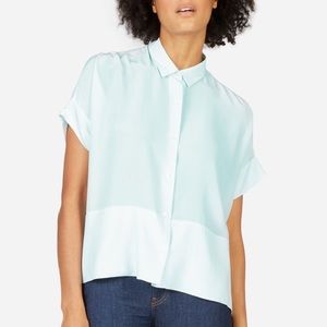 Everlane- Silk Short Sleeve Square Shirt- Size 8